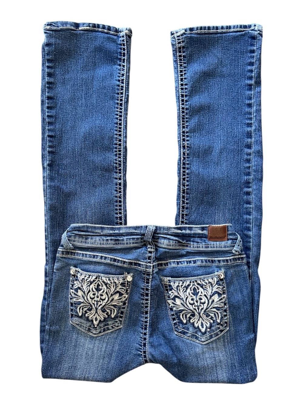 Wallflower Embroidered Back-Pocket Bootcut Jeans